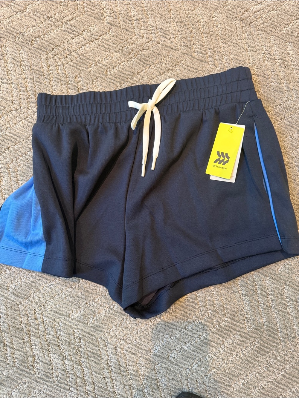 all in motion Navy and Dark Blue Athletic Drawstring Shorts
